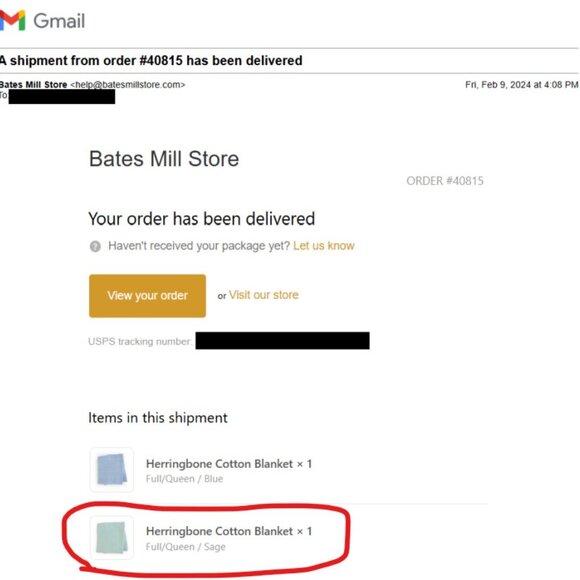 Bates Maine Heritage Weavers Cotton Herringbone Blanket Sage Green Full/Queen - Picture 12 of 12